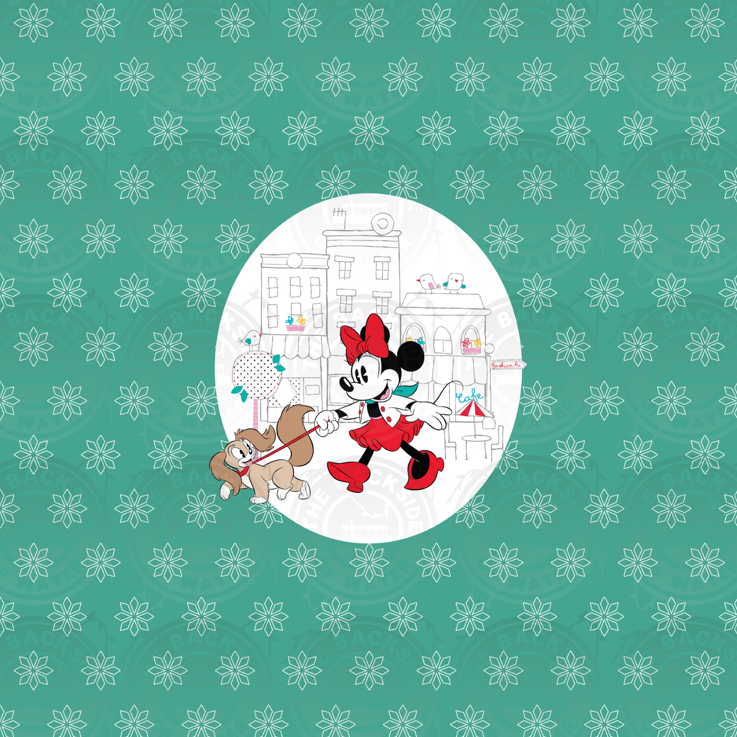 City Mouse - Green Flower Minnie Panel