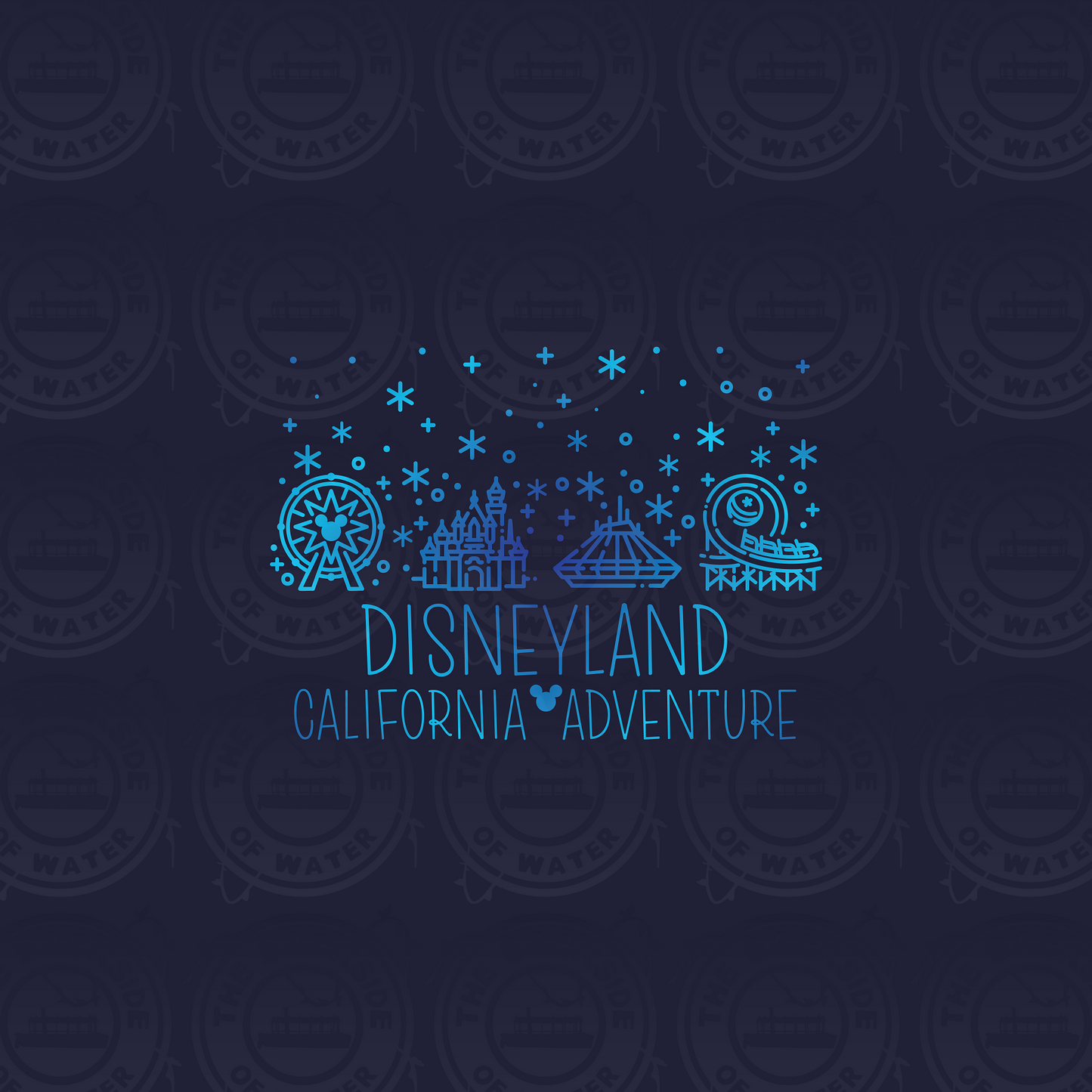 Disney Park Icons - DL Icons Navy on Blue Panel