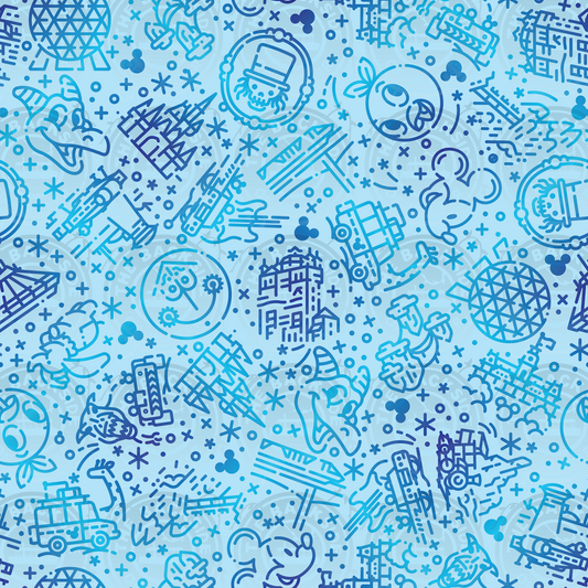 Disney Park Icons - DW Icons Blue on Blue