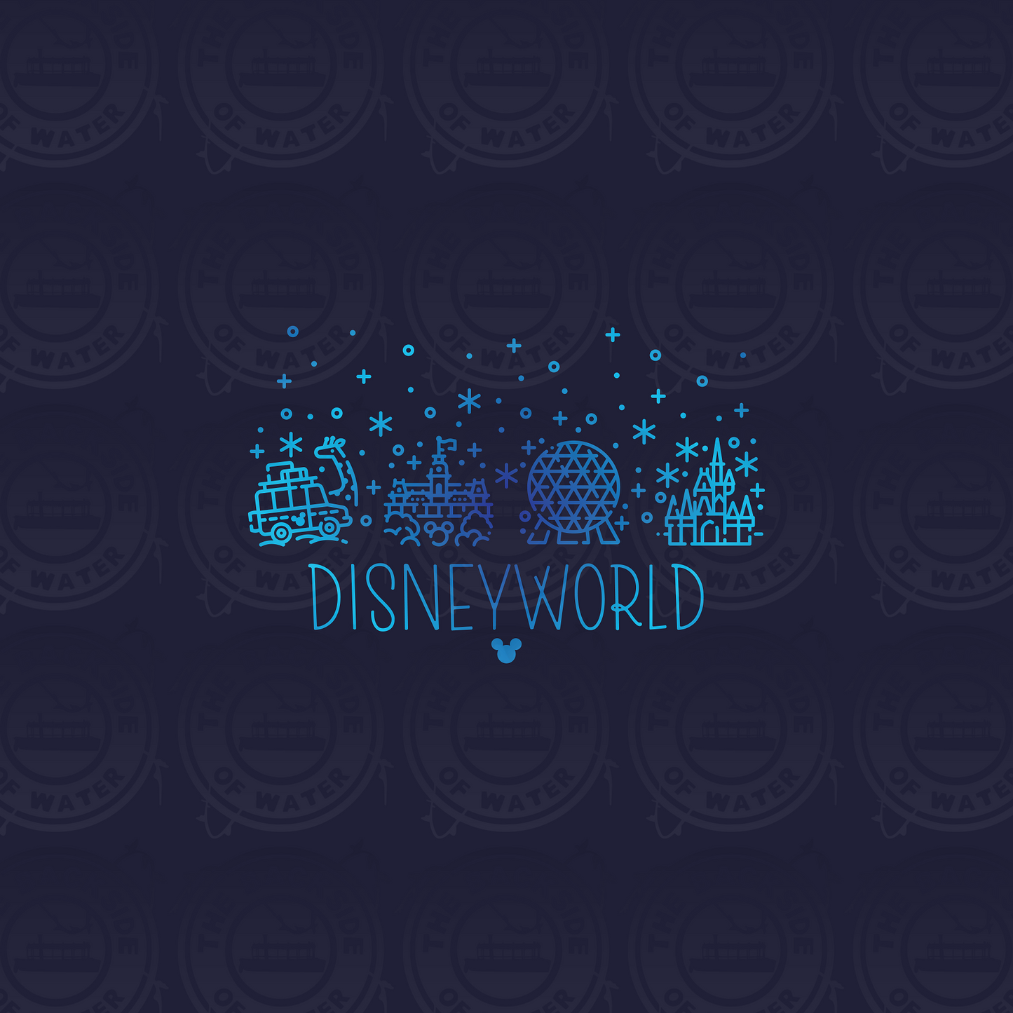 Disney Park Icons - DW Icons Navy on Blue Panel