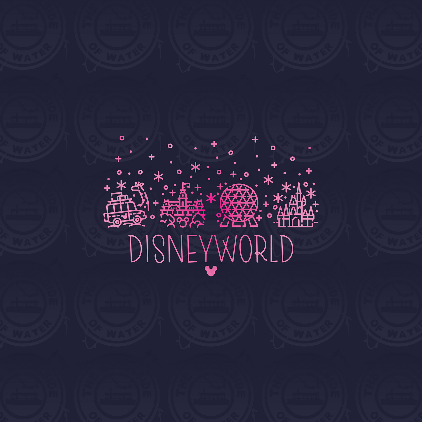 Disney Park Icons - DW Icons Navy on Pink Panel