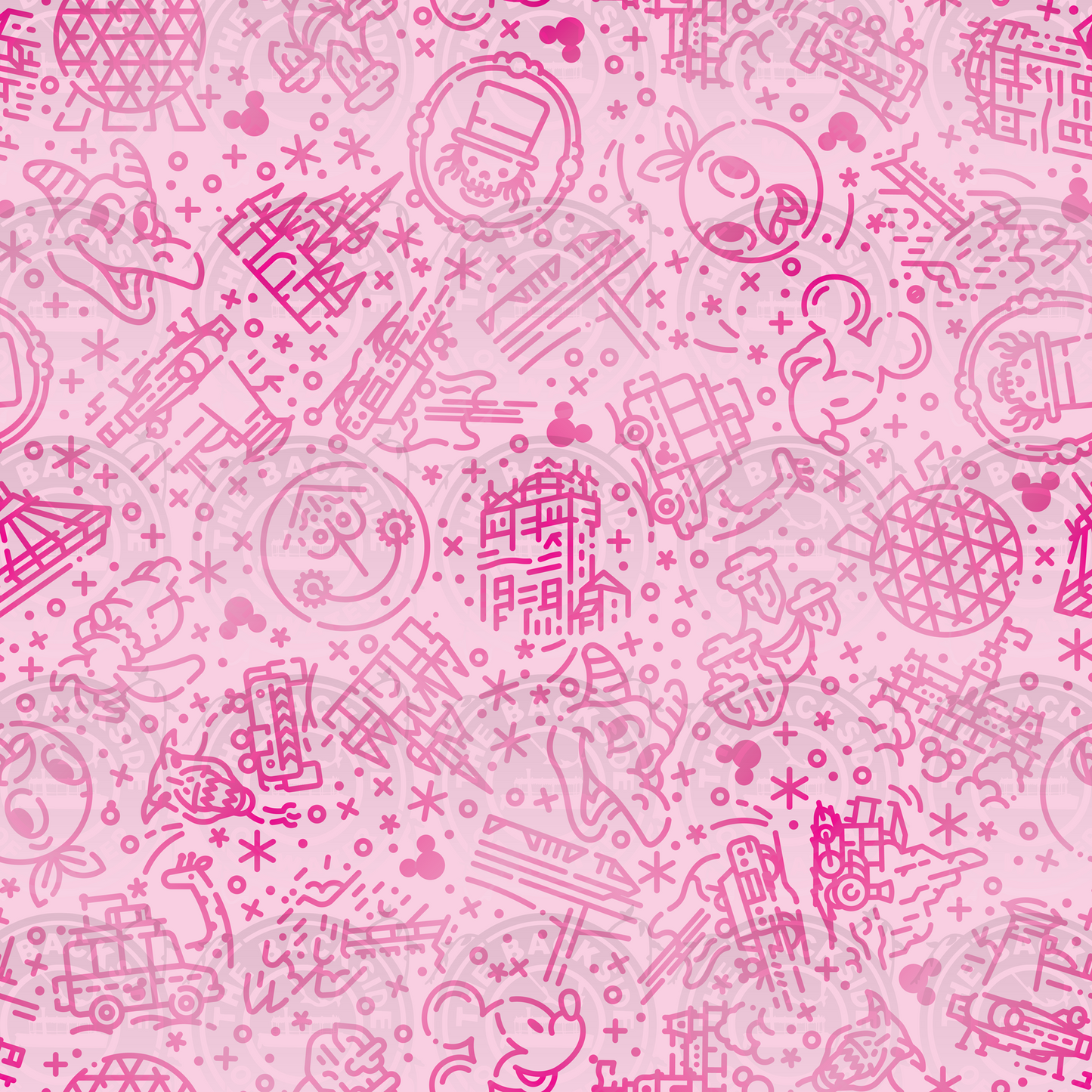 Disney Park Icons - DW Icons Pink on Pink