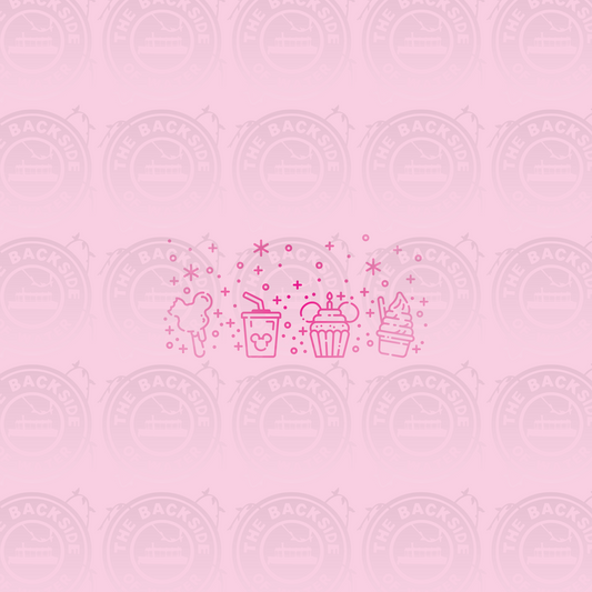 Disney Park Treat Icons - Treat Me Blue on Pink Panel