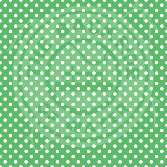 Fairy Paisley - Green White Dots