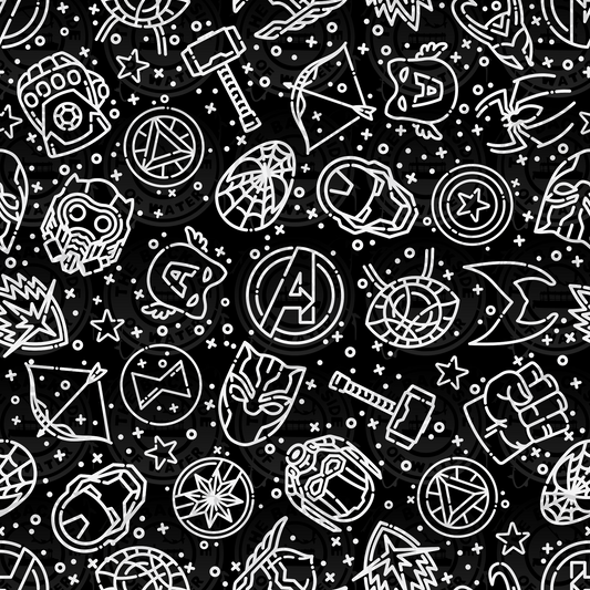 Iconic Marvel - Black on White