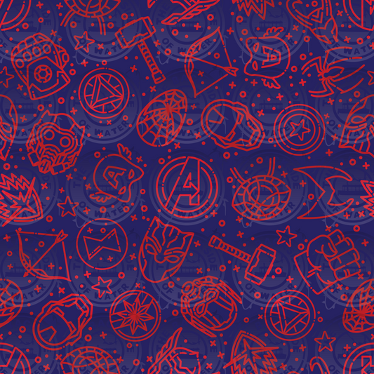 Iconic Marvel - Blue on Reds