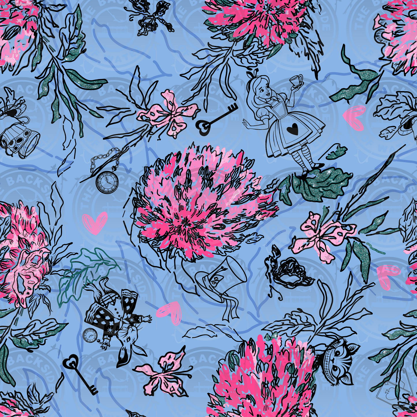 LP Alice Main Blue with Pink Flowers