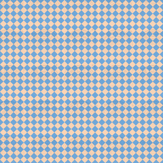 MB Small World - Blue Tan Tiny Checker