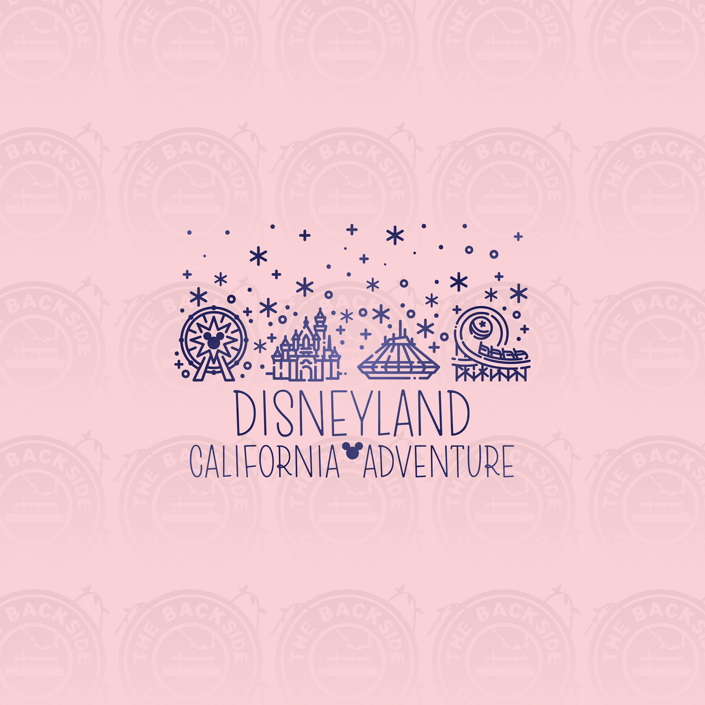 Park Icons - DL Pink on Blue Panel