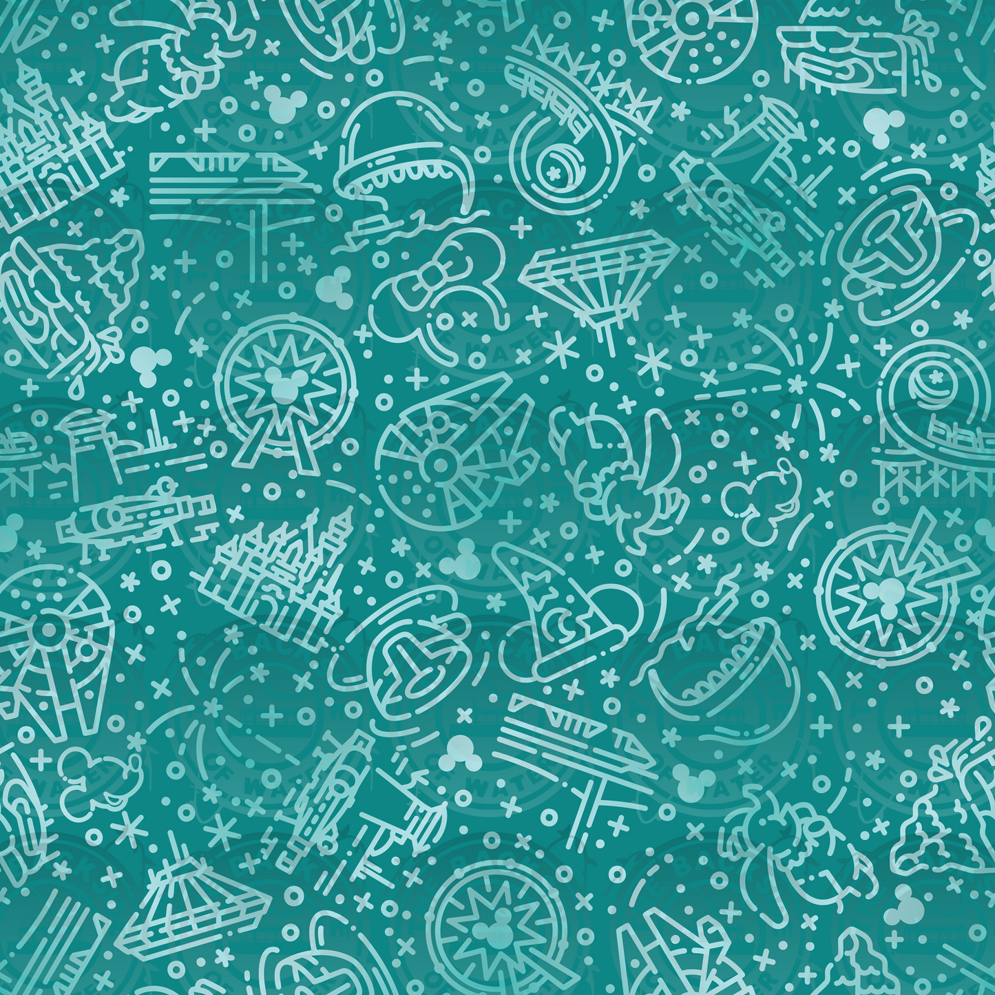 Park Icons - DL Teal Scattered
