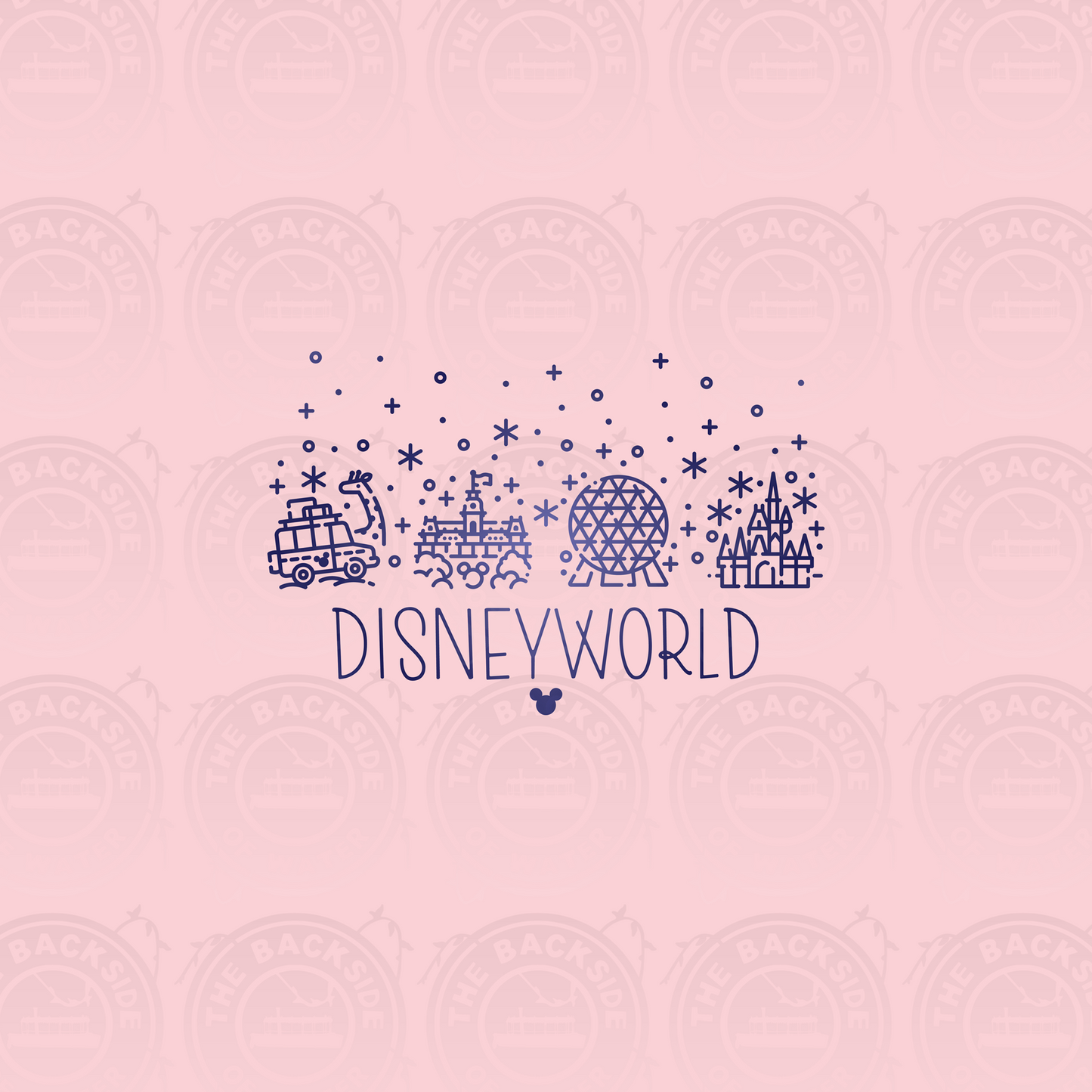 Park Icons - DW Pink on Blue Panel