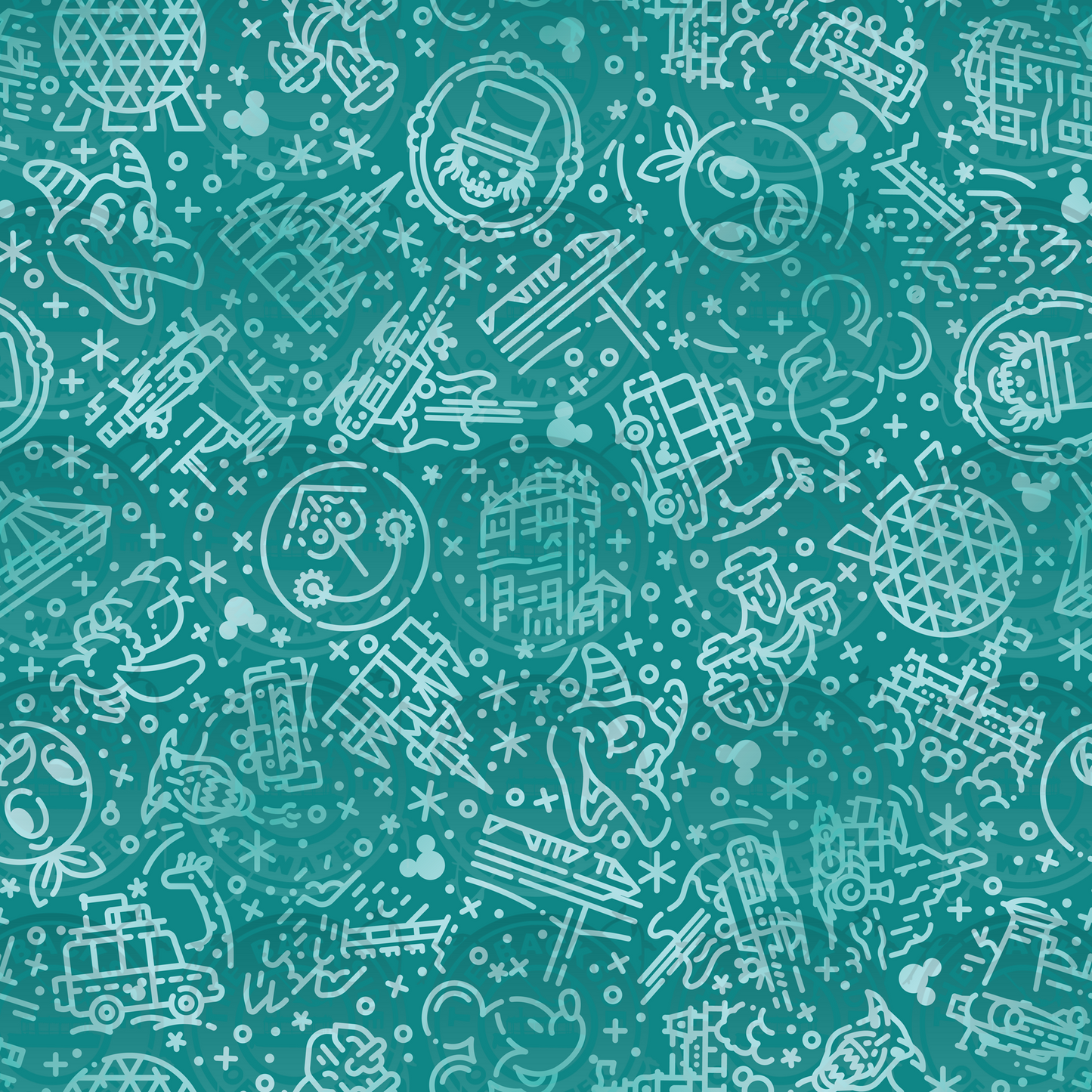 Park Icons - DW Teal Scattered