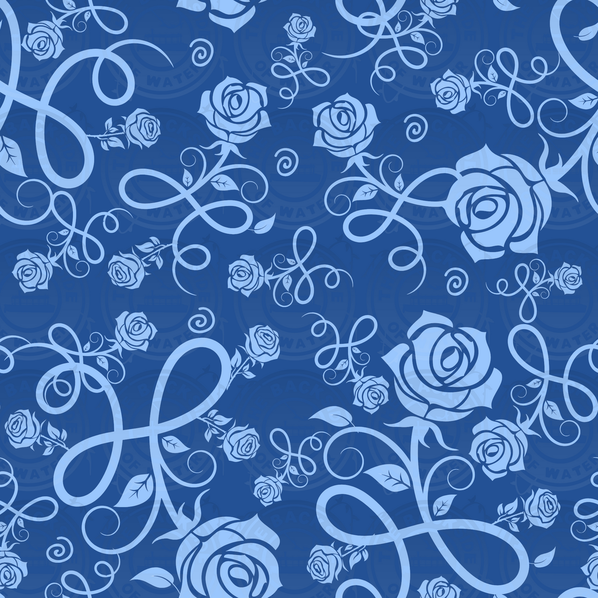 Retro Disney Travel Poster - Blue Roses