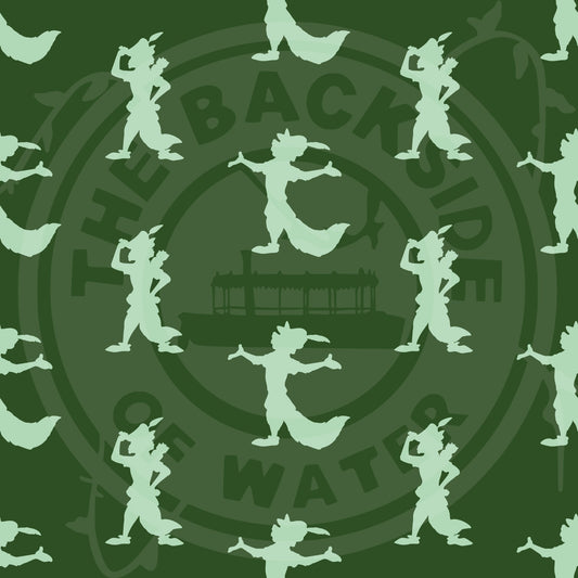 Robin Hood - Silhouette on Dark Green