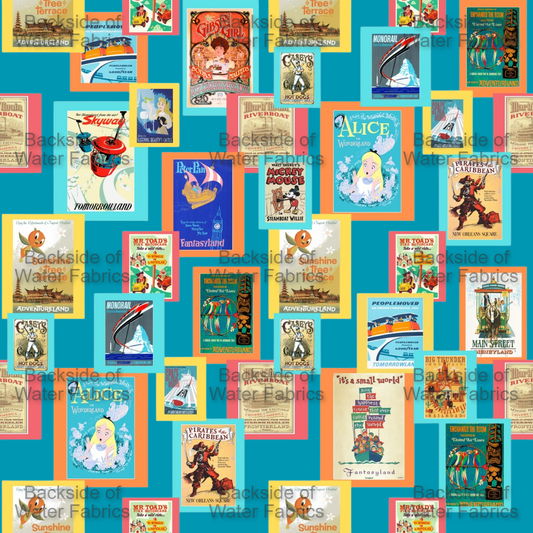 Vintage Poster - Teal Scattered